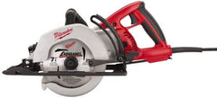 Milwaukee Tool - 15 Amps, 7-1/4" Blade Diam, 4,400 RPM, Electric Circular Saw - 120 Volts, Diamond Arbor Hole, Left Blade - Makers Industrial Supply