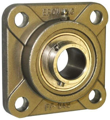 Browning - 1-1/2" ID, 5-1/8" OAL x 5-1/8" OAH 4-Bolt Flange - 4,467 Lb Static Cap, 7,340 Lb Dyn Cap, 4" Btw Mnt Hole Ctrs, Stainless Steel - Makers Industrial Supply