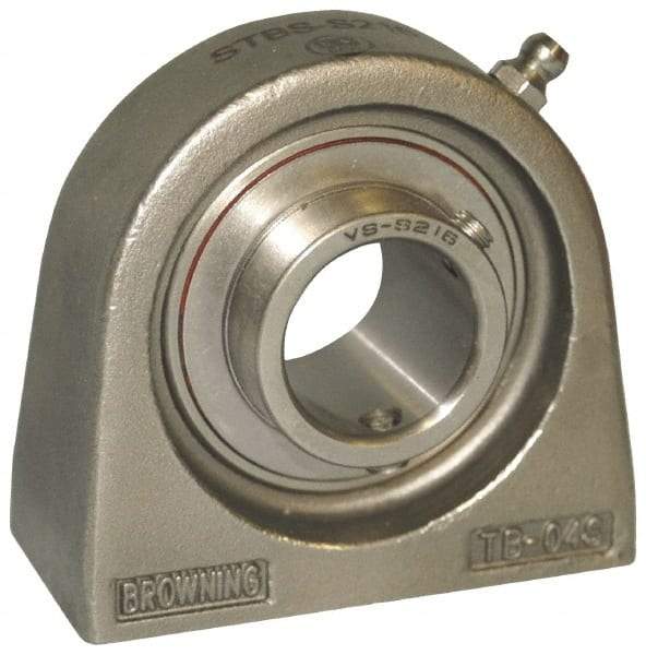 Browning - 1" ID, 3" OAL x 2-13/16" OAH Tapped Base - 1,651 Lb Static Cap, 2,801 Lb Dyn Cap, 2" Btw Mnt Hole Ctrs, 1-7/16" Base-to-Ctr Ht, Stainless Steel - Makers Industrial Supply