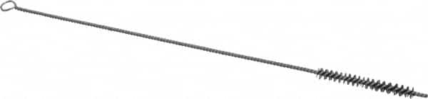 Schaefer Brush - 3" Long x 3/8" Diam Stainless Steel Long Handle Wire Tube Brush - Single Spiral, 15" OAL, 0.005" Wire Diam, 0.145" Shank Diam - Makers Industrial Supply