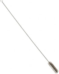 Schaefer Brush - 3" Long x 7/8" Diam Stainless Steel Long Handle Wire Tube Brush - Single Spiral, 27" OAL, 0.007" Wire Diam, 3/8" Shank Diam - Makers Industrial Supply