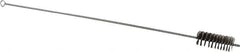 Schaefer Brush - 3" Long x 1-1/4" Diam Stainless Steel Long Handle Wire Tube Brush - Single Spiral, 27" OAL, 0.007" Wire Diam, 3/8" Shank Diam - Makers Industrial Supply