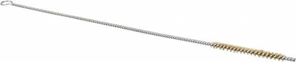 Schaefer Brush - 3" Long x 1/4" Diam Brass Long Handle Wire Tube Brush - Single Spiral, 27" OAL, 0.005" Wire Diam, 0.13" Shank Diam - Makers Industrial Supply