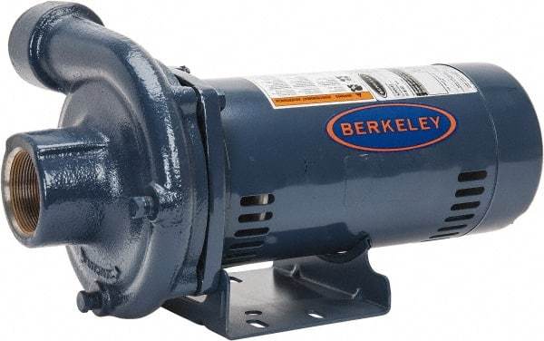 Berkeley - TEFC Motor, 208-230/460 Volt, 3 Phase, 2-1/2 HP, Cast Iron Straight Pump - 2 Inch Inlet, 1-1/2 Inch Outlet, 142 Max Head psi, Brass Impeller - Makers Industrial Supply