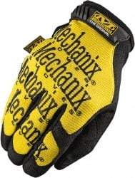 Mechanix Wear - Size L (10) Synthetic Leather General Protection Work Gloves - For Mechanic's & Lifting, Uncoated, Hook & Loop Cuff, Full Fingered, Yellow, Paired - Makers Industrial Supply