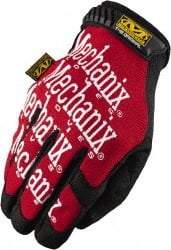 Mechanix Wear - Size L (10) Synthetic Leather General Protection Work Gloves - For Mechanic's & Lifting, Uncoated, Hook & Loop Cuff, Full Fingered, Red, Paired - Makers Industrial Supply