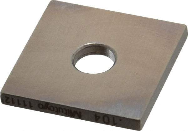 Mitutoyo - 0.104" Square Steel Gage Block - Accuracy Grade 0, Includes Certificate of Inspection - Makers Industrial Supply