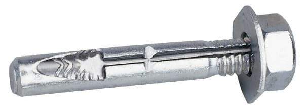 Wej-It - 5/8" Diam, 4-1/2" OAL, Wedge Expansion Concrete Anchor - Steel, Zinc-Plated Finish, Hex Head - Makers Industrial Supply