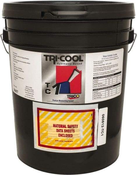 Trico - Tri-Cool TC-1, 5 Gal Pail Cutting Fluid - Synthetic, For Broaching, Grinding, Machining, Tapping - Makers Industrial Supply