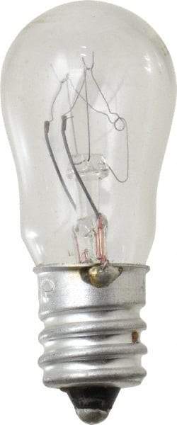 Philips - 6 Watt, 120 & 130 Volt, Incandescent Miniature & Specialty S6 Lamp - Candelabra Screw Base, 1 to 19 Equivalent Range, Warm (1,000 to 3,000), Dimmable, 1-7/8" OAL - Makers Industrial Supply