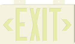 NMC - Exit, Plastic Exit Sign - 15-1/4" Wide x 8-1/4" High, Glow-in-the-Dark - Makers Industrial Supply