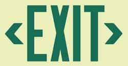 NMC - Exit, Plastic Exit Sign - 13" Wide x 7-1/2" High, Glow-in-the-Dark - Makers Industrial Supply