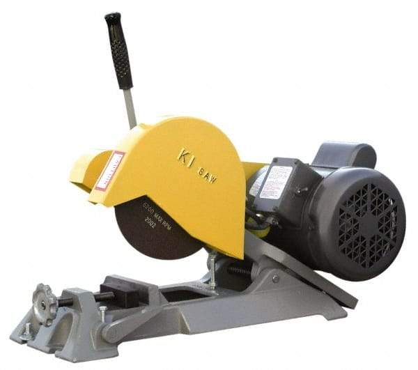 Kalamazoo - 7" Blade Diam, 1/2" Arbor Hole, Straight Chop & Cutoff Saw - 1 Phase, 4,800 RPM, 1 hp, 110/220 Volts, 1" in Solids at 90°, 2" in Pipe at 90° - Makers Industrial Supply