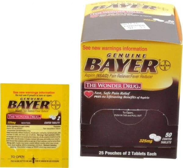 Medique - Bayer Aspirin Tablets - Headache & Pain Relief - Makers Industrial Supply