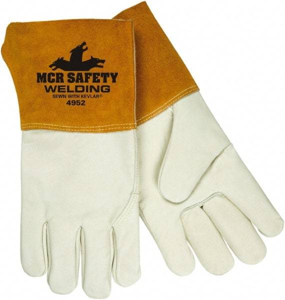 MCR Safety - Size L Unlined Cowhide Welding Glove - Wing Thumb, For MIG/TIG - Makers Industrial Supply