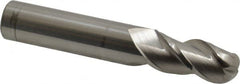 Accupro - 31/64" Diam, 1" LOC, 3 Flute Solid Carbide Ball End Mill - Uncoated, Single End, 3" OAL, 1/2" Shank Diam, Spiral Flute - Makers Industrial Supply