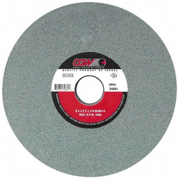 Camel Grinding Wheels - 8" Diam x 1-1/4" Hole x 1/2" Thick, I Hardness, 80 Grit Surface Grinding Wheel - Makers Industrial Supply