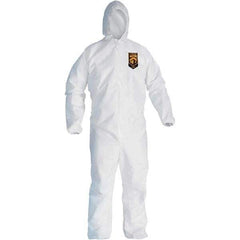 KleenGuard - Size 3XL SMS General Purpose Coveralls - White, Zipper Closure, Elastic Cuffs, Elastic Ankles, Serged Seams - Makers Industrial Supply