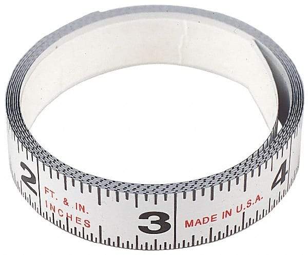 Starrett - Adhesive Tape Measures Length (Feet): 12.00 Length (Meters): 3.66 - Makers Industrial Supply