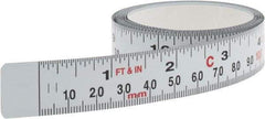 Starrett - 6 Ft. Long x 3/4 Inch Wide, 1/16 Inch Graduation, White, Steel Adhesive Tape Measure - Makers Industrial Supply