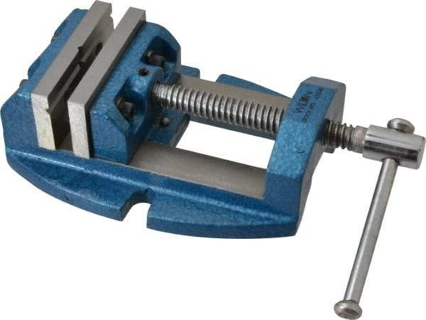 Wilton - 2-3/4" Jaw Opening Capacity x 1-7/8" Throat Depth, Horizontal Drill Press Vise - 3" Wide x 1-7/8" High Jaw, Stationary Base, Standard Speed, 8-1/2" OAL x 3.2" Overall Height, Cast Iron - Makers Industrial Supply