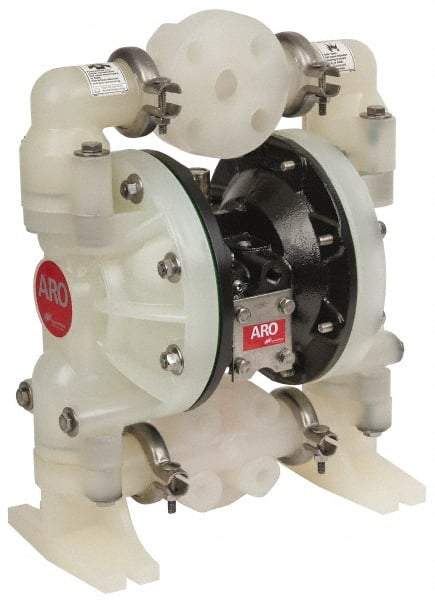 ARO/Ingersoll-Rand - 1" NPT, Nonmetallic, Air Operated Diaphragm Pump - PTFE Diaphragm, Polypropylene Housing - Makers Industrial Supply