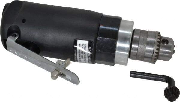 Florida Pneumatic - 1/4" Keyed Chuck - Inline Handle, 20,000 RPM, 4 CFM, 0.3333 hp, 60-90 psi - Makers Industrial Supply