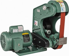 Burr King - 48 Inch Long x 2 Inch Wide Belt Grinder - 1 hp, 120 Volts, Vertical Belt, 6,000 Ft. per Min Belt Speed - Makers Industrial Supply