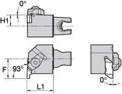 Kennametal - NG2L Insert, 30mm Head Length, 0.79mm Min Groove Width, Modular Grooving Cutting Unit Head - Right Hand Cut, System Size KM25, Series Top Notch - Makers Industrial Supply