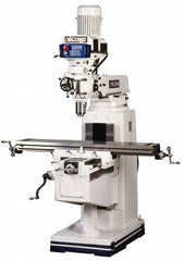 Vectrax - 10" Table Width x 54" Table Length, Electronic Variable Speed Control, 3 Phase Knee Milling Machine - R8 Spindle Taper, 5 hp - Makers Industrial Supply