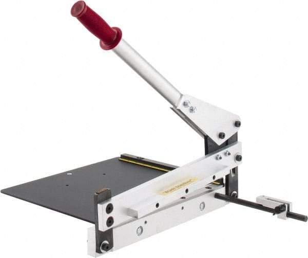 Made in USA - 12 Inch Long x 23 Inch Wide x 15 Inch Deep x 8 Inch High, Hand Slitting Bench Shear - 0.02 Inch Mild Steel, 0.04 Inch Aluminum and 0.025 Inch Brass Capacity - Makers Industrial Supply