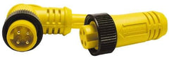 Brad Harrison - 8 Amp, Female to Male Cordset Sensor and Receptacle - 600 Volt, 3 Ft. Long Cable, IP68 Ingress Rating - Makers Industrial Supply