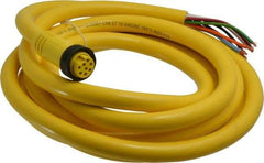 Brad Harrison - 7 Amp, Female Straight to Pigtail Cordset Sensor and Receptacle - 600 Volt, 3.66m Cable Length, IP67 Ingress Rating - Makers Industrial Supply