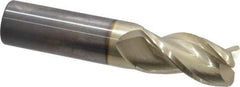 Accupro - 1", 3 Flute, Single End, Solid Carbide, 0.12" Corner Radius End Mill - 5" OAL, 37° Helix, Right Hand Flute, 2" LOC, Right Hand Cut - Makers Industrial Supply