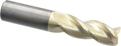 Accupro - 5/8", 3 Flute, Single End, Solid Carbide, 0.06" Corner Radius End Mill - 3-1/2" OAL, 37° Helix, Right Hand Flute, 1-5/8" LOC, Right Hand Cut - Makers Industrial Supply