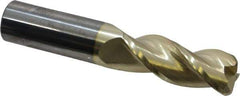 Accupro - 5/8", 3 Flute, Single End, Solid Carbide, 0.12" Corner Radius End Mill - 3-1/2" OAL, 37° Helix, Right Hand Flute, 1-5/8" LOC, Right Hand Cut - Makers Industrial Supply