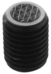 Fairlane - Serrated Tooth, 5/8-18, 5/16" Internal Hex, 1" Thread Length, Black Oxide Finish, Fully Threaded, Adjustable Positioning Gripper - 1/2" Pad Diam, 4-Point Tooth Grade - Makers Industrial Supply