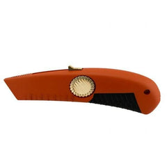 PHC - Retractable Utility Knife - 1/2" Blade, OSHA Orange Zinc Handle, 1 Blade Included - Makers Industrial Supply