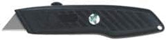 PHC - Retractable Utility Knife - 1" Blade, Black Plastic Handle, 1 Blade Included - Makers Industrial Supply