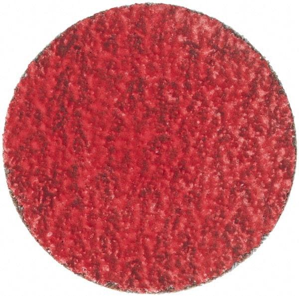 Merit Abrasives - 1-1/2" Disc Diam, 60 Grit, Ceramic Quick Change Disc - Type S Attaching System, Coated, Medium Grade, 30,000 RPM - Makers Industrial Supply