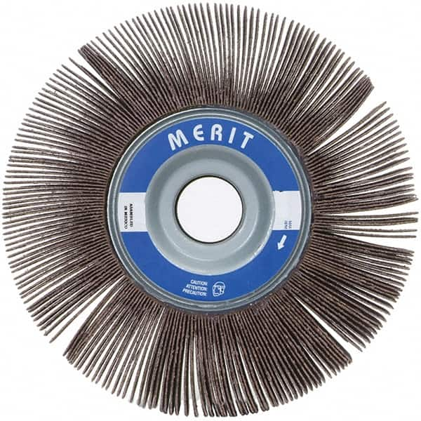 Merit Abrasives - 6" Diam, 120 Grit Ceramic Unmounted Flap Wheel - 1" Hole, 1" Wide, Coated, Fine Grade, 6,000 Max RPM , Cloth Backing - Makers Industrial Supply