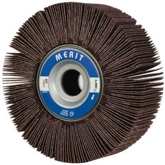 Merit Abrasives - 6" Diam, 60 Grit Aluminum Oxide Unmounted Flap Wheel - 1" Hole, 2" Wide, Coated, Medium Grade, 6,000 Max RPM , Cloth Backing - Makers Industrial Supply