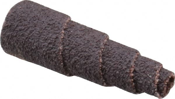 Merit Abrasives - 1-1/2" Long x 1/2" Diam, Aluminum Oxide, Full Taper Cartridge Roll - 60 Grit, 1/8" Pilot Hole Diam, Medium Grade - Makers Industrial Supply