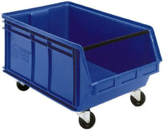 Quantum Storage - 300 Lb. Load Capacity, 29" Deep, Yellow Polyethylene Hopper Stacking Bin - 14-7/8" High x 18-3/8" Wide x 29" Long - Makers Industrial Supply