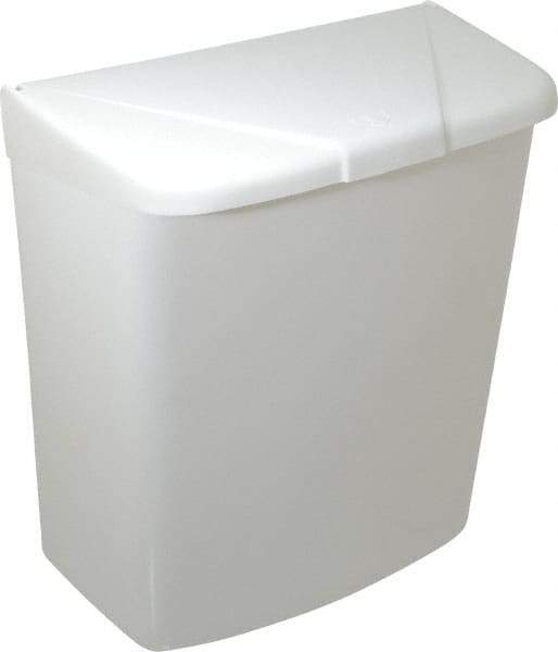 NuTrend Disposables - Plastic Feminine Hygiene Product Receptacle - 11-1/2" High x 9-1/2" Wide x 4-1/4" Deep, White - Makers Industrial Supply