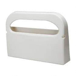 NuTrend Disposables - 500 Capacity White Plastic Toilet Seat Cover Dispenser - 11-1/2" High x 3-1/2" Deep, Holds 2 Half Fold Sleeves - Makers Industrial Supply