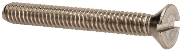 Value Collection - 1/4-20 UNC, 2" OAL Slotted Drive Machine Screw - Flat Head, Grade 316 Stainless Steel, Uncoated, Without Washer - Makers Industrial Supply