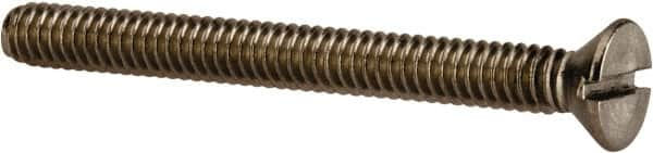 Value Collection - 1/4-20 UNC, 2-1/2" OAL Slotted Drive Machine Screw - Flat Head, Grade 316 Stainless Steel, Uncoated, Without Washer - Makers Industrial Supply