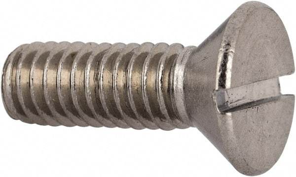 Value Collection - 5/16-18 UNC, 1" OAL Slotted Drive Machine Screw - Flat Head, Grade 316 Stainless Steel, Uncoated, Without Washer - Makers Industrial Supply