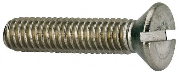 Value Collection - 5/16-18 UNC, 1-1/2" OAL Slotted Drive Machine Screw - Flat Head, Grade 316 Stainless Steel, Uncoated, Without Washer - Makers Industrial Supply